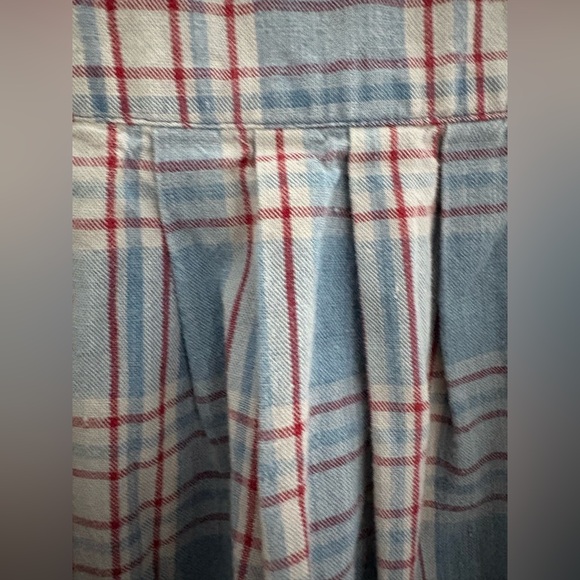 Vintage Compagnie Internationale Express Cotton Plaid Pinafore Dress M Red Blue - Picture 2 of 12